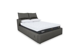 World of Leather - Tyrell NC Leather Electric Ottoman Bed Frame - King Size - Charcoal Grey