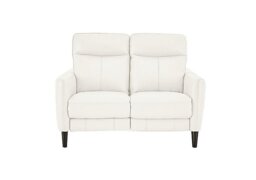 World of Leather - Compact Collection Petit 2 Seater NC Leather Power Recliner Sofa - NC Star White