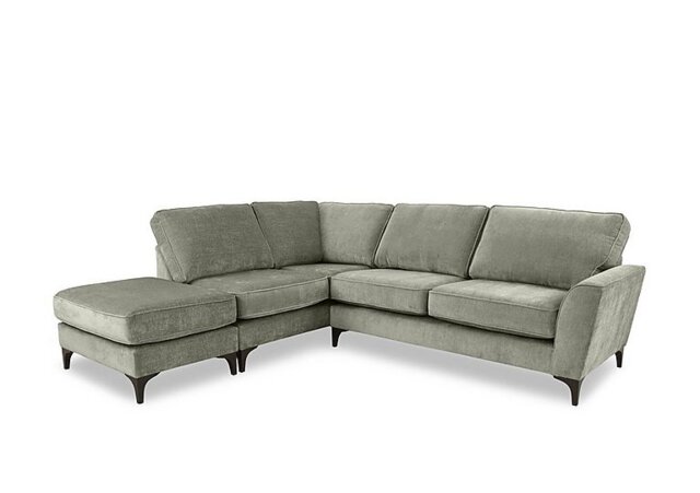 Primrose Classic Back Left Hand Facing Corner Sofa with Footstool - Sage - Sofas and Armchairs