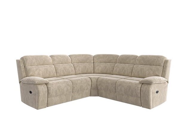 Moreno Fabric Manual Recliner Corner Sofa - Cream - Sofas and Armchairs - In Time for Christmas