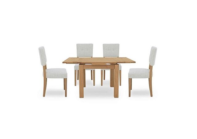 Furnitureland - Augusta Draw Leaf Extending Dining Table and 4 Open Back Upholstered Chairs