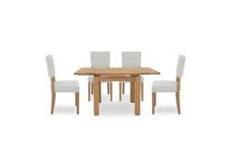 Furnitureland - Augusta Draw Leaf Extending Dining Table and 4 Open Back Upholstered Chairs