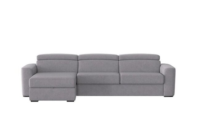 Infinity Fabric Left Hand Facing Corner Chaise Sofa Bed with Storage - R27 Pewter