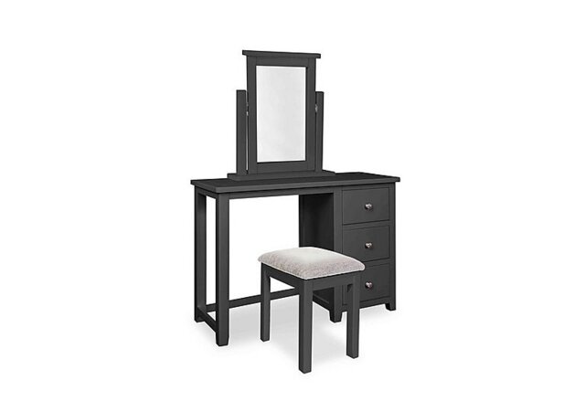 Grace Dressing Table with Stool and Mirror - Charcoal - Bedroom Furniture - In Time for Christmas