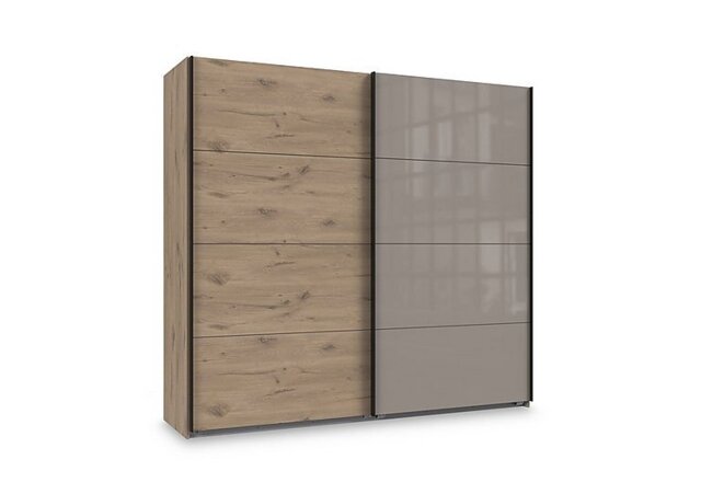 Wiemann - Antoni 180cm 2 Door Nordic Oak Sliding Wardrobe with 1 Nordic Oak Door and 1 Glass Door