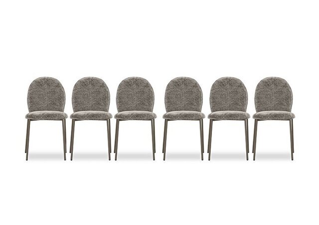 Connubia - Riley Set of 6 Mid Lava Metal Leg Dining Chairs