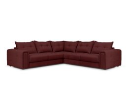 Goliath Large Leather Corner Sofa with Storage Drawers - Ruby
