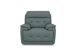 Brescia Leather Power Recliner Chair with Power Headrest - BV Lake Green