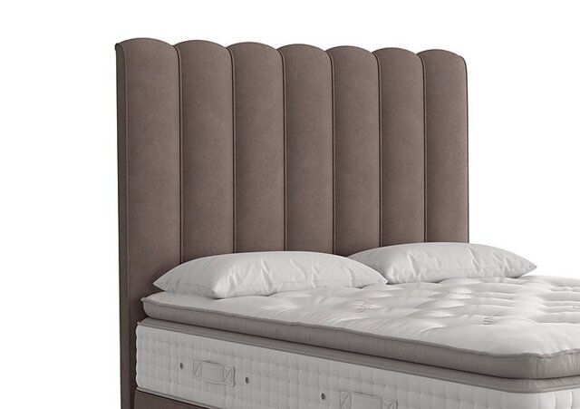 Vispring - Highclere Floor Standing Headboard - Double - Faux Suede Mocha