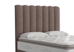 Vispring - Highclere Floor Standing Headboard - Double - Faux Suede Mocha