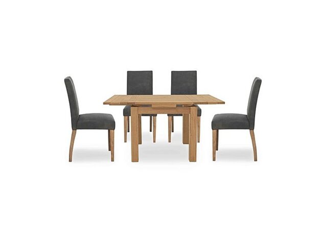 Furnitureland - Augusta Draw Leaf Extending Dining Table and 4 Cowboy Upholstered Chairs - Grey - In Time for Christmas