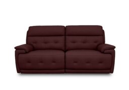 World of Leather - Brescia BV Leather 3 Seater Sofa with Power Recliner - BV Deep Red