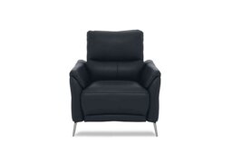 Daytona Leather Power Recliner Chair with Bluetooth Speaker - Navy