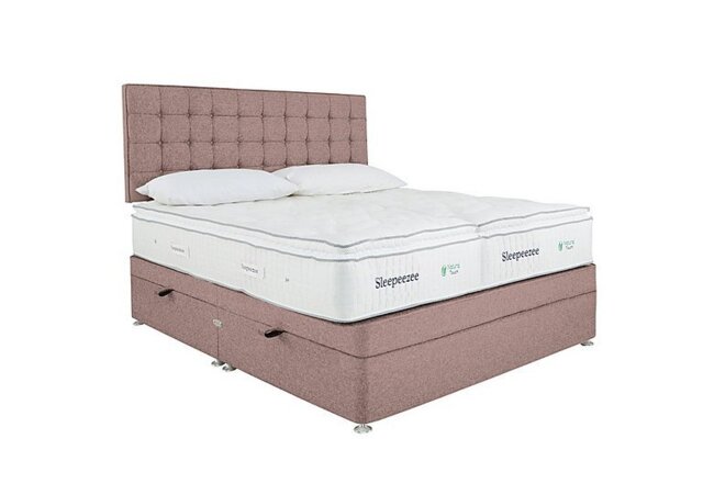Sleepeezee - Natural Touch 2000 Pillowtop Zip and Link Side Ottoman Divan Set - Tweed Lilac