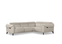 Nicoletti - Nicole Small Leather Power Recliner Corner Sofa with Power Headrests and Power Lumbar