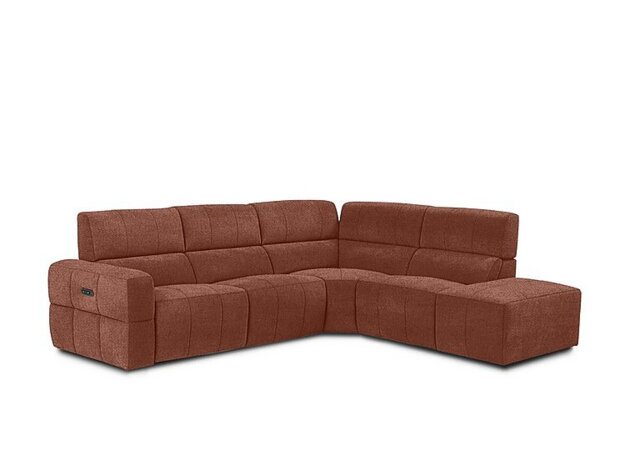 Cube Fabric Power Recliner Right Hand Facing Chaise End Sofa with Power Headrest