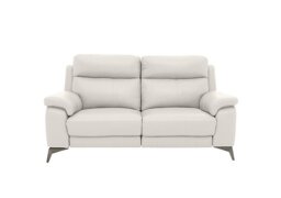 World of Leather - Missouri 2 Seater NC Leather Recliner Sofa with Power Headrest - NC Star White