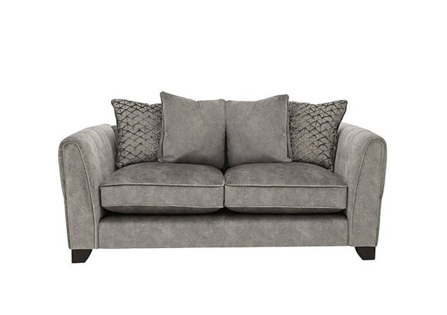 Mariah 2 Seater Fabric Scatter Back Sofa - Dapple Silver