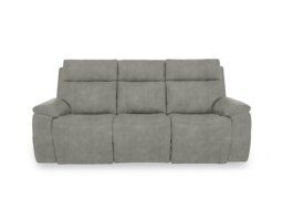 Aero Fabric 3 Seater Power Recliner Sofa with Power Headrests - Marble Stone
