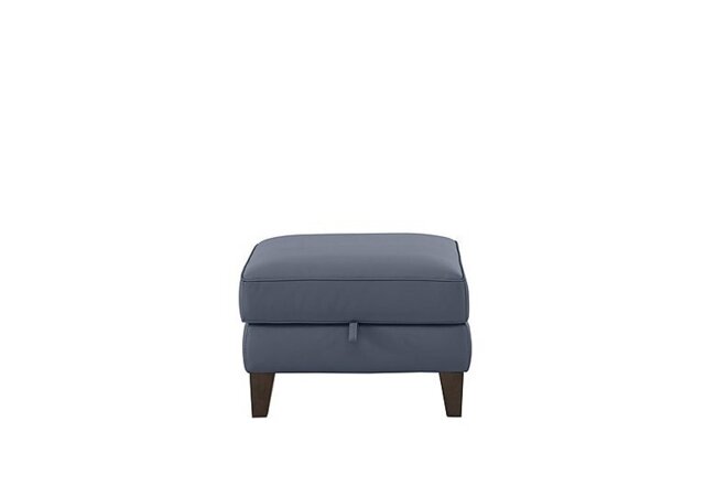 Ideal Home - Brondby Leather Storage Footstool - BV Ocean Blue