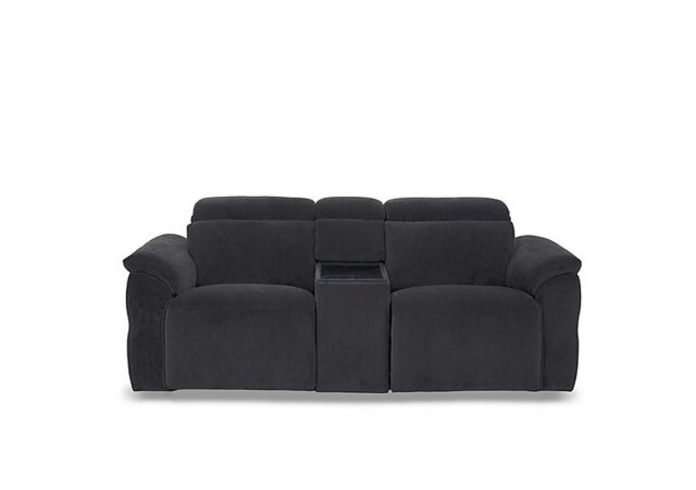 Dolomite 2 Seater Fabric Power Recliner Sofa with Power Headrests and Console - Iron Grey