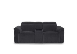 Dolomite 2 Seater Fabric Power Recliner Sofa with Power Headrests and Console - Iron Grey