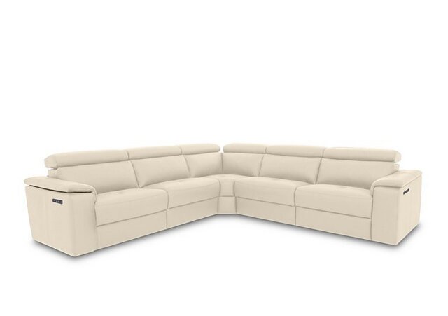 Nicoletti - Canto Large Leather Power Recliner Corner Sofa with Power Headrests and Power Lumbar