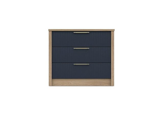 London Bedrooms - Chelsea 3 Drawer Chest with Gold Handles - Royal Blue