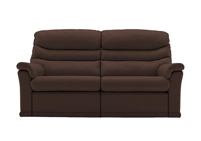 G Plan - Malvern 2 Cushion 3 Seater Leather Sofa with Power Recliner - Capri Oak