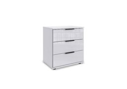 Wiemann - Antoni 3 Drawer Decor Bedside Cabinet with Glass Drawers - White