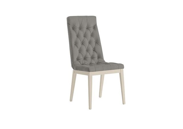 Palazzo Capitonne Buttoned Dining Chair in Sand Birch - Scarlet Silver