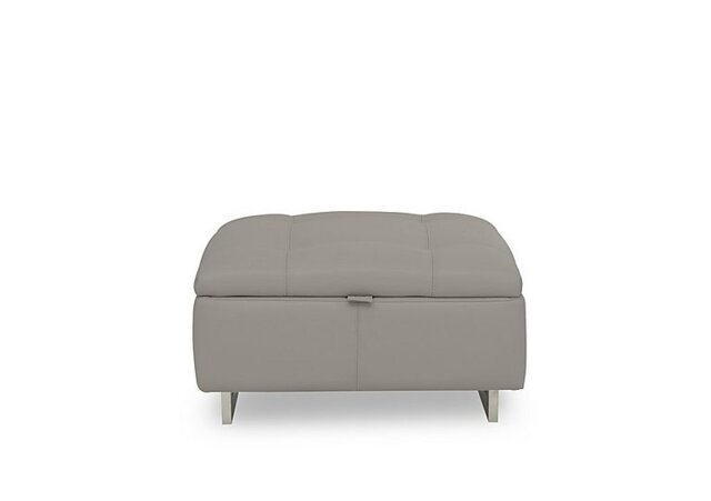 Moet Large Leather Storage Footstool - New Grey