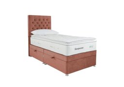 Sleepeezee - Natural Touch 3000 Pillowtop Side Ottoman Divan Set - Single - Burnt Orange