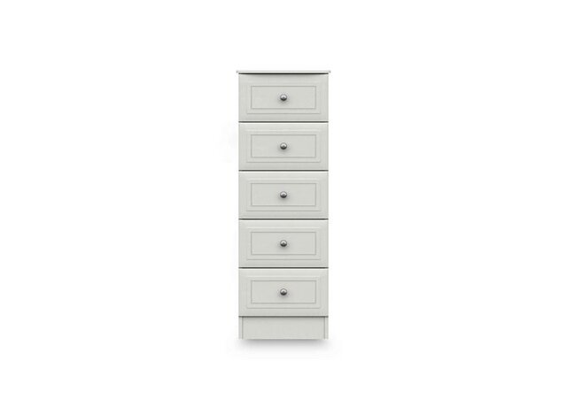 London Bedrooms - Marylebone 5 Drawer Tall Boy - White