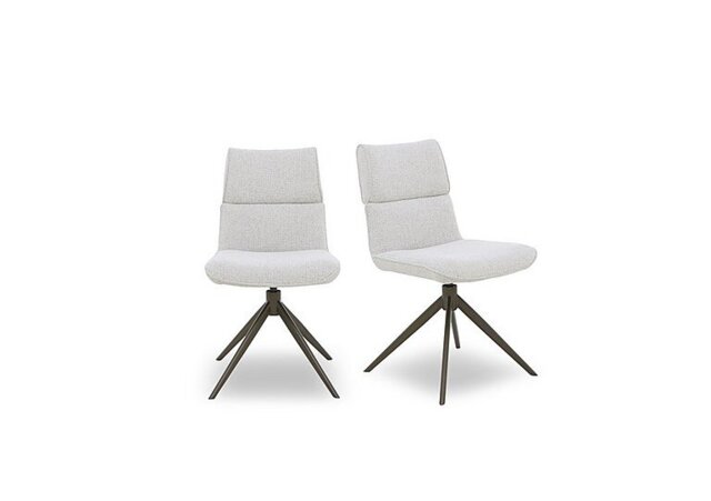 Mekong Pair of Fabric Swivel Dining Chairs