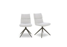 Mekong Pair of Fabric Swivel Dining Chairs