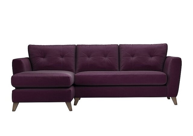 The Lounge Co. - Hermione Fabric Left Hand Facing Corner Sofa with Chaise End - Frosted Grape