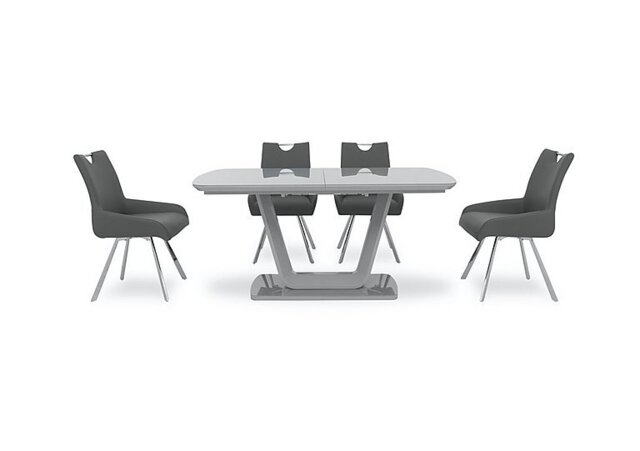 Nadal Extending Dining Table and 4 Swivel Dining Arm Chairs
