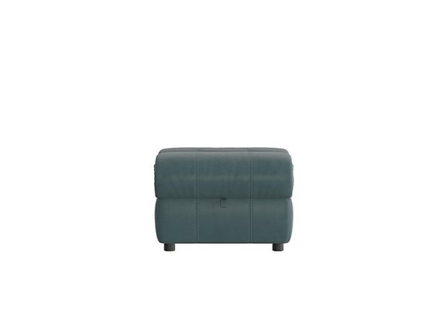 World of Leather - Link BV Leather Footstool - BV Lake Green