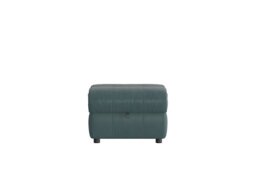World of Leather - Link Leather Footstool - BV Lake Green