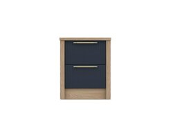 London Bedrooms - Chelsea 2 Drawer Bedside Cabinet with Gold Handles - Royal Blue