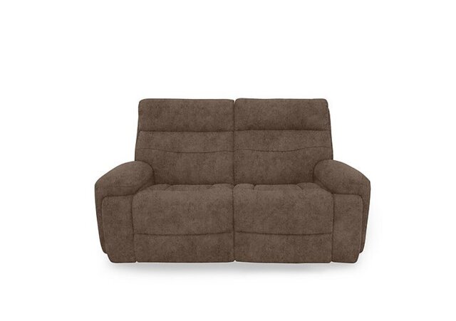 Cinemax Fabric 2 Seater Media Arm Power Recliner Sofa with Power Headrests - Classic Brown
