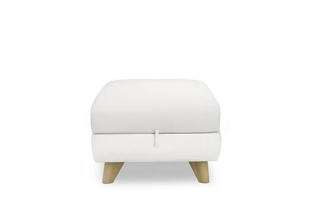 World of Leather - Malmo NC Leather Storage Footstool - NC Star White