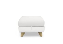 World of Leather - Malmo NC Leather Storage Footstool - NC Star White