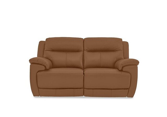 World of Leather - Touch 2 Seater NC Leather Manual Recliner Sofa - Pecan Brown