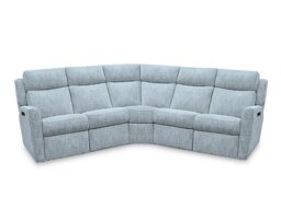 G Plan - Wren Large Fabric Power Recliner Corner Sofa with Power Headrests and Power Lumbar - Libby Sky - Sofas and Armchairs