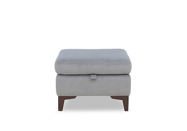 Zoom Fabric Storage Footstool - Velvet Grey