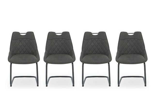 Warrior Set of 4 Cantilever Dining Chairs - Grey