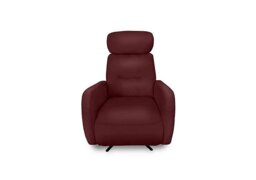 World of Leather - Designer Chair Collection Tokyo Leather Manual Recliner Swivel Chair - BV Deep Red