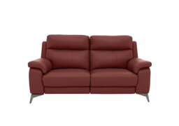 World of Leather - Missouri 2 Seater NC Leather Recliner Sofa with Power Headrest - NC Deep Red